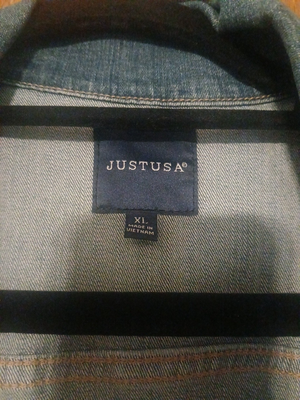 Just USA Light Blue Denim Jacket with Contrast Stitching